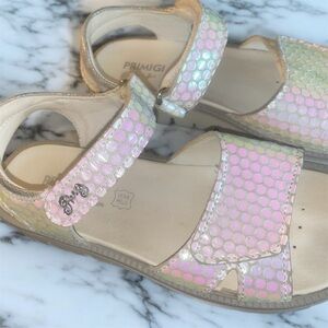 Primigi girls sz 1.5 active fashion sandals pearlescent rainbow genuine leather